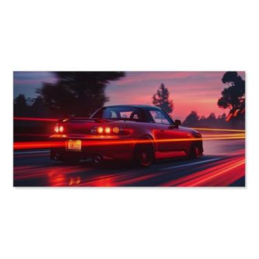 Imagem de HouLaiZhe S2000 Sports Speed Neon Art Posters Canvas Wall Estética Sala Decoração de Parede Impressões Galeria Sala Decoração de Parede para Quarto Sala de Estar Escritório 24 x 48 polegadas (60 x 120