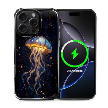 Imagem de Flivro Capa magnética para iPhone 16 Pro Max, compatível com Magsafe PC capa rígida de silicone, amortecedor interno, antiarranhões, à prova de impacto, design fino, exclusivo de água-viva