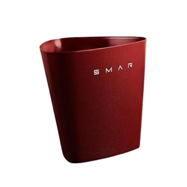 Imagem de ＫＬＫＣＭＳ Lixeira triangular com tampa aberta, criativa, elegante e, ideal para escritório, cozinha, casa e sala de estar, Vermelho