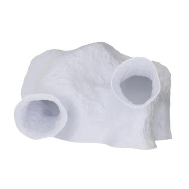 Imagem de Fenteer Abrigo em forma de caverna para aquário, abrigo para ciclídeos, versátil e decorativo, para peixes betta, decoração criativa para aquário, casa para, Branco