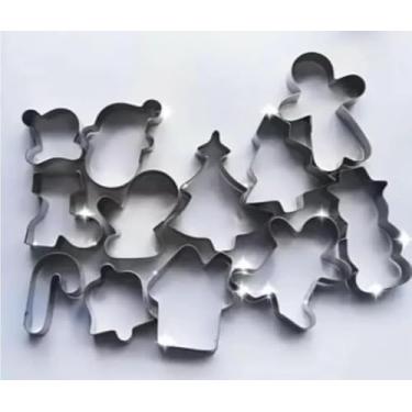 Imagem de Jogo Cortador Natalino 12 Peças Inox P/Massas E Biscoitos