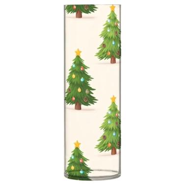 Imagem de Burbuja Vaso de flores de árvore de Natal, não quebrável, alto, redondo, transparente, vaso cilíndrico para decoração de casa, escritório, buquê de casamento