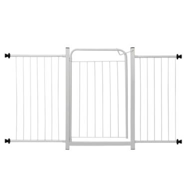 Imagem de Portão Para Cachorro Cercado Pet Criança Bebê Grade Proteção Portas Parede Segurança Vários Tamanhos (Branco, Portão com 1 ext. de 30cm e 1 de 40cm)
