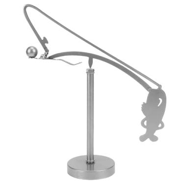 Imagem de Diydeg Escultura de Equilíbrio de Pescador, Escultura de Pesca de Metal, Movimento Perpétuo, Arte Cinética Exclusiva, Arte de Equilíbrio de Baixo, Decoração de Escritório Em Casa,