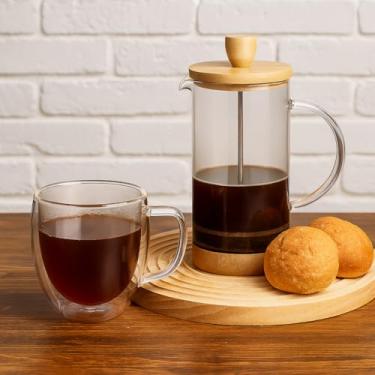 Imagem de Prensa Francesa 600ml em Vidro e Bambu com Filtro de Metal