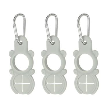 Imagem de YELARXI Clipe de garrafa de água, suporte de silicone para garrafa de água, fivela pendurada, porta-chaves em forma de urso, suporte de garrafas, com laço para toalha para acampamento ao ar livre