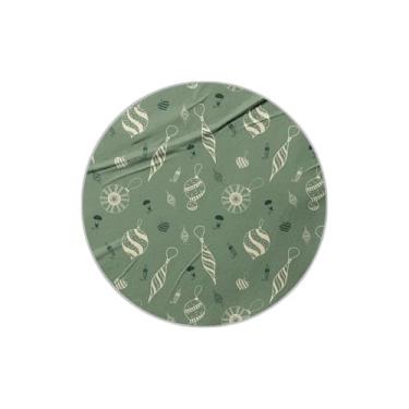 Imagem de 25 Unidades Autocolantes Adesivos Redondos Ano Novo Brinquedos de Vidro Fundo Verde - Tamanho 30x30cm