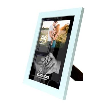 Imagem de Quadro Painel Multifotos Porta Retrato 2 Foto 10x15 Paspatur Preto Moldura Vidro Apoio Mesa Cor:Branco