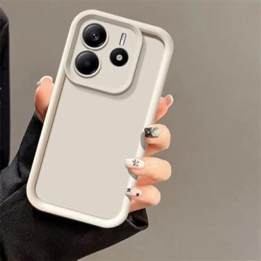 Imagem de Capa protetora de silicone fosca para lente da câmera, compatível com Xiaomi Redmi Note 14 4G e Redmi Note 14 5G, na cor branca. Também compatível com Redmi Note 14 Pro 5G.