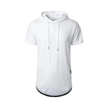 Imagem de Camiseta Masculina Leve Com Capuz Para O Verão, Cor Sólida, Respirável