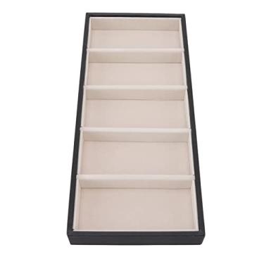 Imagem de GLOGLOW Suporte de Couro para óculos de Sol, Rack de Armazenamento Com Display para Armazenamento de óculos, Organização de Joias e Relógios, 5 Grades, Nan (Preto)