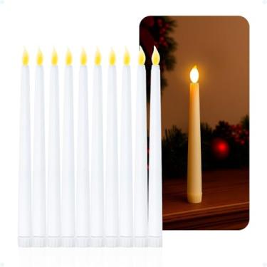 Imagem de Kit 12 Vela Led Para Castiçal 28cm Eletrônica Festa Natalina Decoração Castiçal Romântico(Kit 12 - Branco)