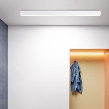 Imagem de GZZBMY Lâmpada de teto LED design minimalista moderno iluminação de teto longa lâmpada de sala de estar acrílico metal alumínio lâmpada de teto para quarto sala de jantar sala de jantar corredor (luz