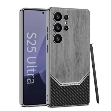 Imagem de LYJSMGZ Capa magnética para Samsung Galaxy S25 Ultra/S25 Plus/S25, proteção de câmera com tudo incluído, moldura galvanizada, capa de couro PU à prova de choque, cinza, S25 Ultra