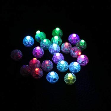 Imagem de GLOGLOW Cartões Comemorativos/suprimentos para Festas Pacote Com 100, RGB que Muda de Cor, Operado por Bateria, Lâmpadas de Bola de Flash Redondas para Festa, Casamento, Natal, Decorações de (Cor)
