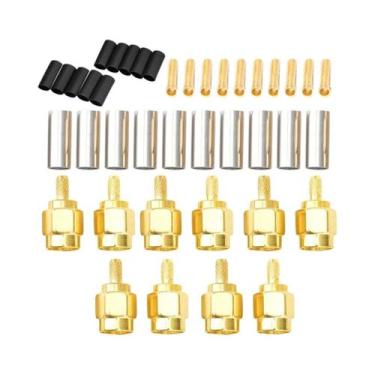 Imagem de Kit De Conectores Coaxiais RF SMA Macho E Fêmea 10 Peças 50 Terminais 