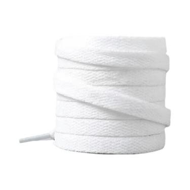 Imagem de Cadarços Planos Pretos E Brancos Para Tênis AF1 Com Fivela De Metal - 