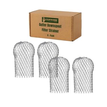 Imagem de A-M Gutter Guard Filtro de calha de calha – Pacote com 4 | Evita entupimentos de folhas, detritos e galhos | Proteção de drenagem de calha de alumínio durável | Fácil instalação – Serve para calhas