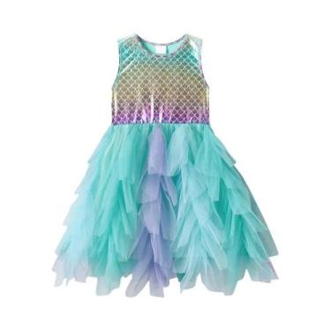 Imagem de Vestido De Sereia Para Meninas, Fantasia Elegante De Princesa Para Fes