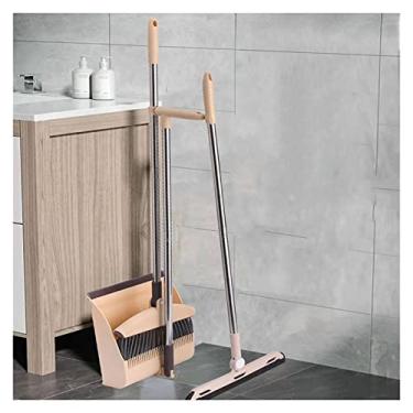 Imagem de Conjunto de limpador de vassoura e pá de lixo para limpeza doméstica de chão, poeira, lenço de cabelo, água para varrer colher de lixo, casa, escova mágica, vassoura e pá de lixo combo (cor: 2 (3