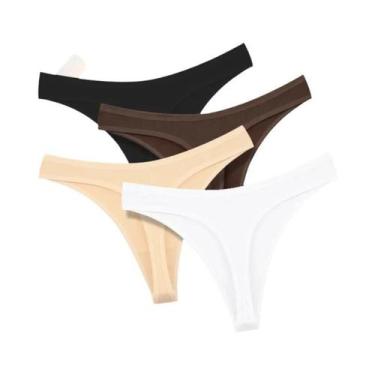 Imagem de Conjunto De 4 Calcinhas De Algodão Sem Costura De Cintura Baixa Sexy P