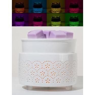 Imagem de QCYBDGLOV Aquecedor elétrico de cerâmica para derretimento de cera e derretimento de óleo de cubo fofos aquecedores pequenos aromaterapia para queimador decorativo doméstico derrete vela perfumada