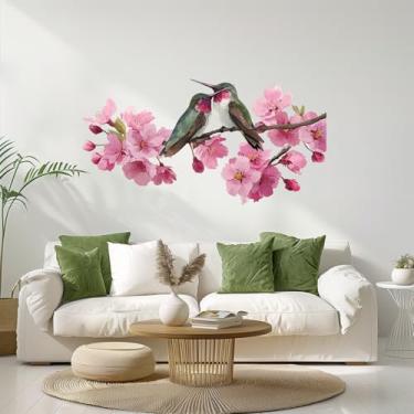 Imagem de Adesivos de parede de flores, adesivos de vinil removíveis, adesivos de parede florais de libélulas coloridas para quarto, sala de estar, decoração de berçário