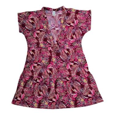 Imagem de Saída de praia/ vestido curto manga japonesa em liganete - Corpo Doura