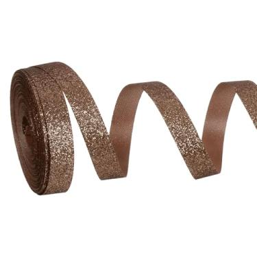 Imagem de PATIKIL Rolo de fita de glitter metálico, rolos de tecido de embrulho de presente de borda única para artesanato, buquê de casamento, festa de casamento, decoração de Natal, café