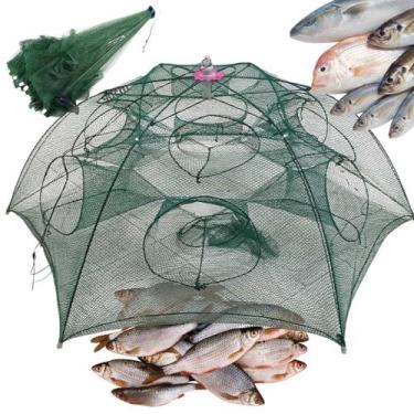 Imagem de Armadilha Peixe Covo 12 Furos Rede Pesca Isca Pescaria Lagosta Camarao