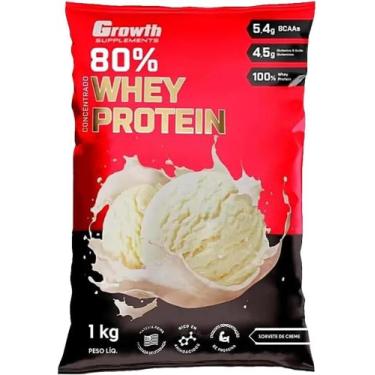 Imagem de 1 WHEY PROTEIN CONCENTRADO (1KG) - 80%sabor sorvete - Growth