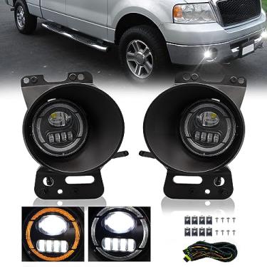 Imagem de Shocklight Faróis de neblina de LED de 3 funções aptos para Ford F-150/2006 2007 2008 2008 2010 2006 2006 Lincoln Mark LT com DRL e seta
