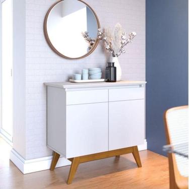 Imagem de Aparador Para Sala Buffet Ambiente Classic 2 Portas Branco Acetinado - Imcal