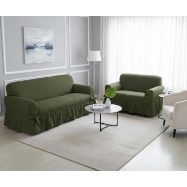 Imagem de Capa De Sofá 2 E 3 Lugares Tecido Gorgurão Maquinetado - - Campari Ind