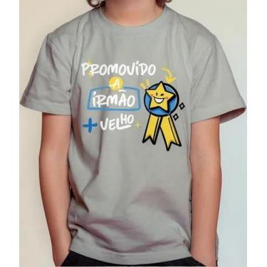Imagem de Camisa Camiseta Juvenil Infantil Menino Menina Promovido A Irmão Mais 
