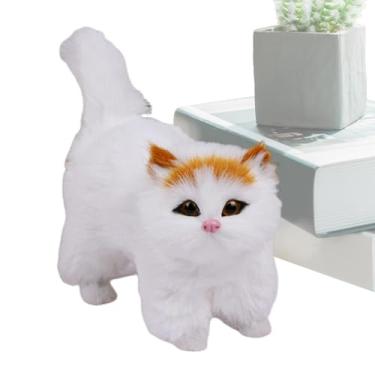 Imagem de Brinquedos de pelúcia para gatos, estatuetas de gatos,Brinquedo de gato colecionável de decoração felina de pelúcia - Estatueta de gatinho de desenho animado, escultura de gato de pelúcia, ornamento d