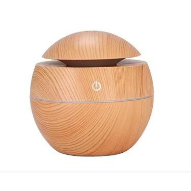 Imagem de Umidificador 130ml Difusor de Aromas Ultrassônico com LED Silencioso Portátil Bivolt para Casa e Escritório (Madeira clara)