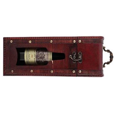 Imagem de Generic Vintage Requintado Caixa de Armazenamento de Vinho Portátil Caixa de Presente de Madeira para Garrafa de Vinho Tinto para Casa Decoração da Adega