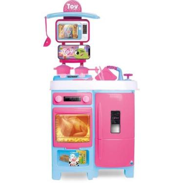 Imagem de Brincando de Casinha Cozinha Divertida TOY CHEF com Acessórios Interat