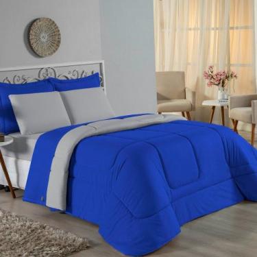 Imagem de Kit Edredom Dupla Face + Jogo de Lençol King Nobre 7 peças Malha 100% 