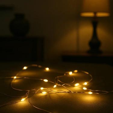 Imagem de Fio Fada Prata Cordão Cobre Luz Cores 2M 20 Leds Decoração