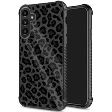 Imagem de JHYYTUJTYP Capa para Galaxy S25 FE, textura de pneu antiderrapante, capa protetora de TPU macio à prova de choque e antiarranhões para Samsung Galaxy S25 FE 6,7 polegadas 2025, design leopardo preto