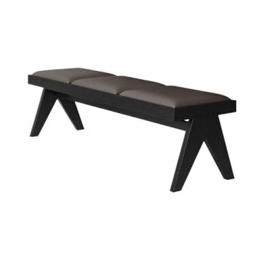 Imagem de KHUTRW3D Mesa de jantar estofada retrô moderna de madeira, vestiário, banco para troca de sapatos, quarto, entrada (grande)