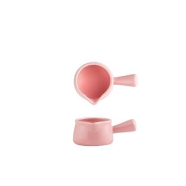 Imagem de Utensílio de café pequeno para cozinha, copo de leite, com alça de cerâmica, para molho doméstico, molho, barco, creme, jarro (rosa)
