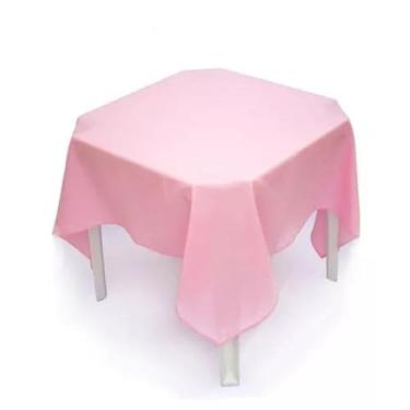 Imagem de Kit com 10 Toalhas de Mesa Quadrada Oxford 1.50x1.50m - 4 Cadeiras, Ideal para Festa, Buffet e Restaurante, Resistente e Prática (ROSA BB)
