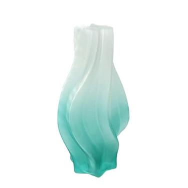 Imagem de Vaso de flores de vidro fosco vaso hidropônico irregular gradual arranjo de flores secas casa sala de estar mesa de chá decoração vasos decorativos (cor: A, tamanho: pequeno) (B médio)