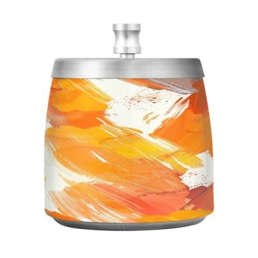 Imagem de STAYTOP Cinzeiro de grafite colorido artístico com tampa, aço inoxidável à prova de vento, cinzeiro sem fumaça, grande cinzeiro de cigarro ao ar livre para decoração de escritório em casa