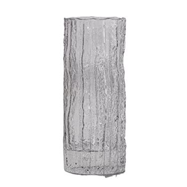 Imagem de Vaso moderno com padrão de geleira, arranjo de flores transparentes, flores secas, sala de estar, decoração de mesa de chá, flores, centro de mesa de vidro transparente (transparente, médio)