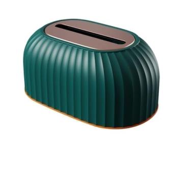 Imagem de x3anggyt5 Dispensador de toalha de papel de cobertura de caixa de lenços cor pura vertical para sala de estar sala de estar banheiro suporte de caixa de lenços (verde)