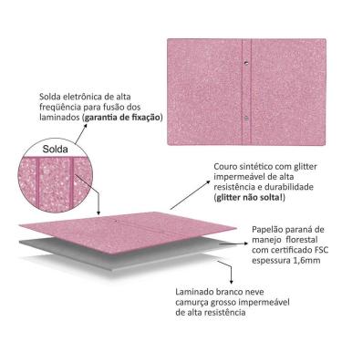 Imagem de Album De Fotos 15X21/80 Glitter Pink Glamour Menina Princesa